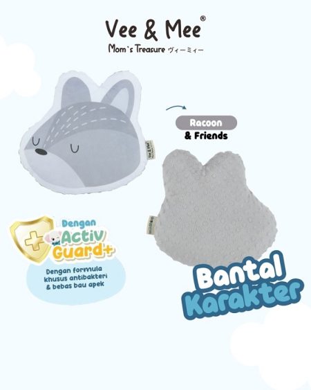 Bantal Print Kids Raccoon & Friend Series